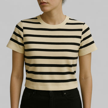 Soft Knit Cropped O-Neck T-Shirt